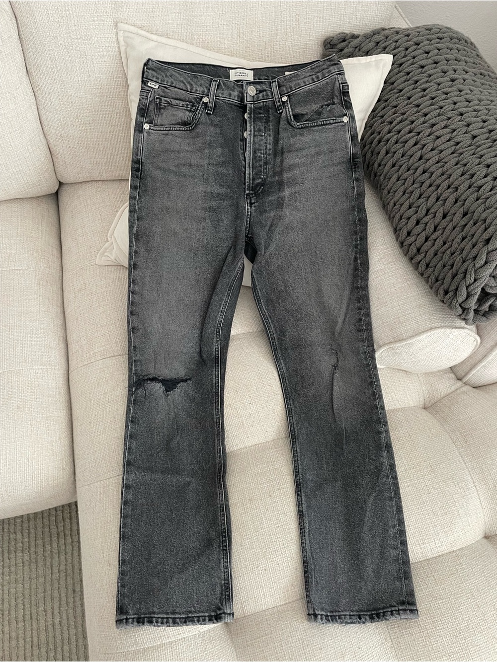 Like New COH Jolene Slim-Straight Jeans Secrets Washed Grey Black